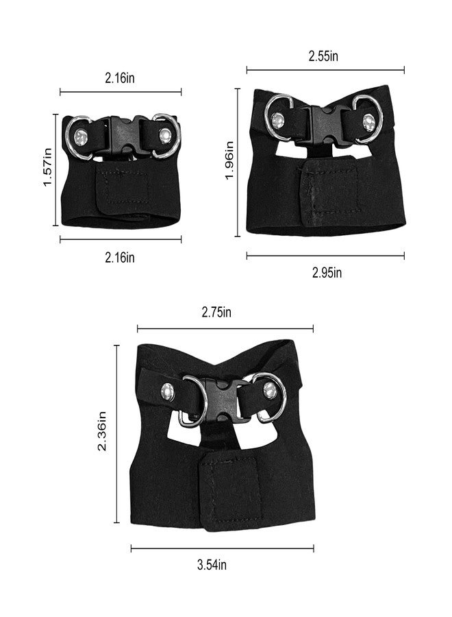 aeloer Bearded Dragon Harness and Leash Set, 3 Size Adjustable Soft Leather Reptile Leash, Lizard Harness with Retractable, Small Animal Outdoor Walking Vest with Traction Rope, 3 Pack, Black - Image 3